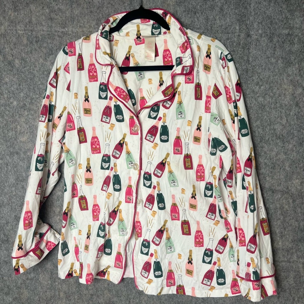 BedHead Pajamas Woman Size 1X toast Champagne print‎ top